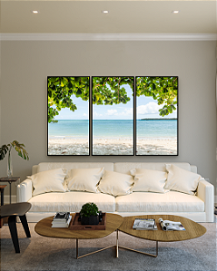 Conjunto com 03 Quadros Decorativos Sombra e Água Fresca - Artista Sofia Monzani