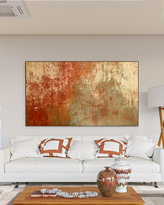 Quadro decorativo Abstrato Terracota, Verde Oliva e Bege