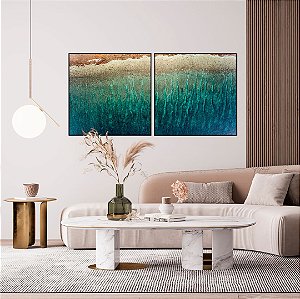 Conjunto com 02 quadros decorativos Mar