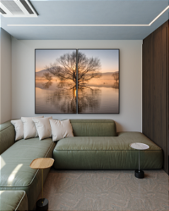 Conjunto com 02 quadros decorativos Árvore no Rio