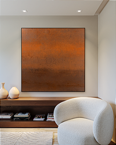 Quadro Decorativo Abstrato Degradê Terracota