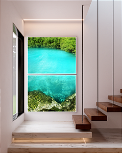 Conjunto com 02 Quadros Decorativos Espelho D'água