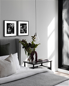 Conjunto com 02 Quadros Flores P&B com Paspatur - Artista Quintal Fotografia