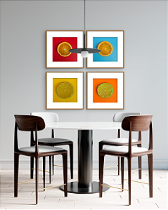 Conjunto com 04 Quadros Cítricos com Paspatur - Artista Quintal Fotografia