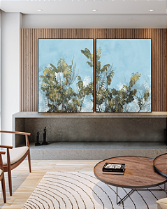 Conjunto com 02 quadros decorativos Botânica