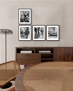 Conjunto com 04 Quadros Bike com Paspatur - Artista Quintal Fotografia