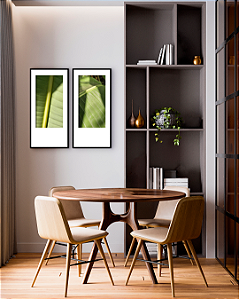 Conjunto com 02 Quadros Folhas com Paspatur - Artista Quintal Fotografia