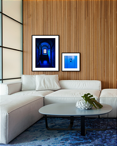 Conjunto com 02 Quadros Luz Azul com Paspatur - Artista Quintal Fotografia