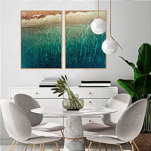 Conjunto com 02 quadros decorativos Mar