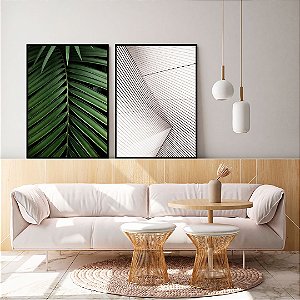 Conjunto com 02 quadros decorativos Botanic Geometric