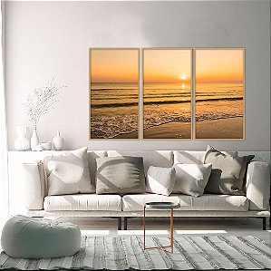 Conjunto com 03 quadros decorativos Amanhecer