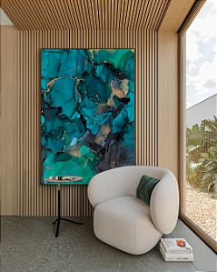 Quadro decorativo Abstrato Verde Esmeralda