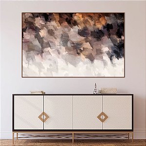 Quadro decorativo Abstrato Bege, Rosê, Laranja e Preto