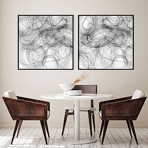 Conjunto com 02 quadros decorativos Abstrato Movimento