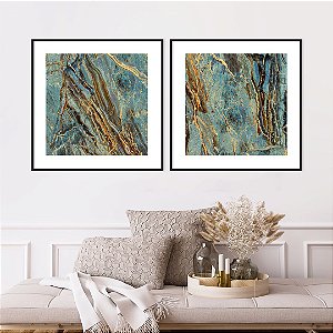 Conjunto com 02 quadros decorativos Pedras Abstratas