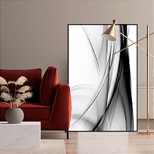 Quadro decorativo Abstrato Preto e Branco