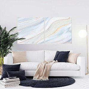 Conjunto com 02 quadros decorativos Abstrato Suave