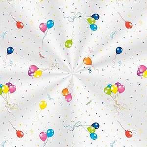 Saco Transparente Decorado - 25x37cm - Festa dos Balões - 100 unidades - Cromus - Rizzo Embalagens