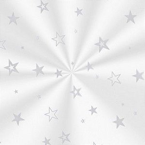 Saco Transparente Decorado - 11x19,5cm - Estrela Prata - 100 unidades - Cromus - Rizzo Embalagens