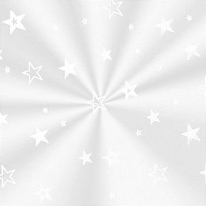 Saco Transparente Decorado - 11x19,5cm -  Estrela Branca - 100 unidades - Cromus - Rizzo Embalagens