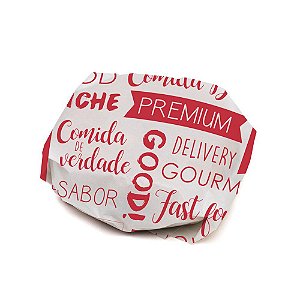 Papel Manteiga 35X25 cm Vermelho com 100 un Cromus Delivery Rizzo