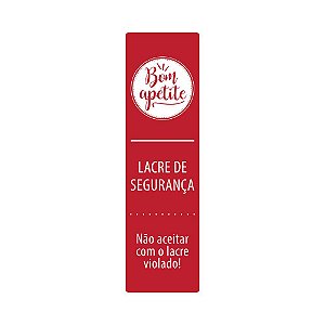 Etiqueta Adesiva Lacre de Segurança Bom Apetite 2X7cm Vermelho com 500 un. Cromus Delivery Rizzo