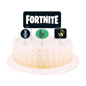 Topper para Bolo Fortnite - 04 unidades - Festcolor - Rizzo