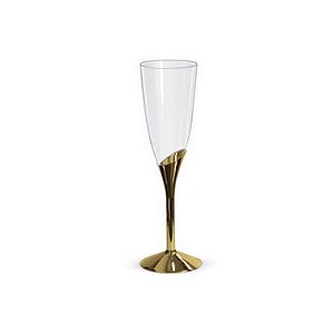 Taça para Champagne Base Dourada - 6 un - 135 ml - Silver Festas