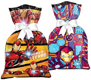 Sacola Plástica para Lembrança Festa Homem de Ferro - 12 unidades - Regina - Rizzo