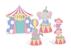 Decorativo de Mesa Festa Circo Rosa - 04 unidades - Cromus - Rizzo