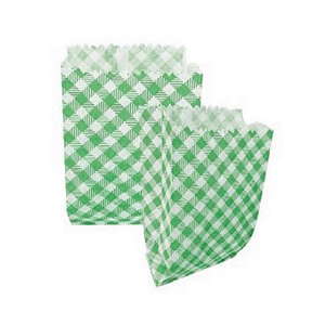 Saquinho de Papel Xadrez Verde 10,5X14 cm - 50 un. - Kaixote - Rizzo