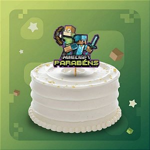 Decoração de Bolo - Festa Minecraft Grafite - 01 unidade - Regina - Rizzo