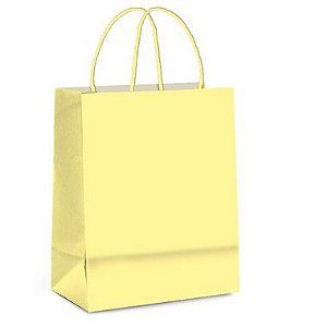 Sacola de Papel M 26x19,5x9,5cm - Amarelo Bebê - 10 unidades - Cromus - Rizzo