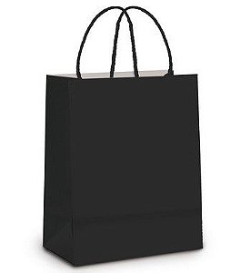 Sacola de Papel GG Preto - 39x32x16cm - 10 unidades - Cromus - Rizzo