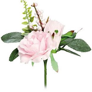 Pick Decorativo - 3 Botões de Rosa Brancas - 1 unidade - 18x9 cm - Cromus - Rizzo