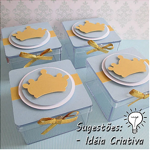 Caixinha Acrílica Lembrancinha Festa - 7cm x 7cm x 4 cm 10 unidades - Rizzo Festas