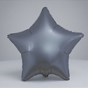 Balão de Festa Metalizado 20" 50cm - Estrela Cromado Azul Steel - 01 Unidade - Flexmetal - Rizzo Balões