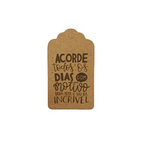 Tag Decorativa Kraft com Furo -Frase Motivacional - 10 unidades - Rizzo