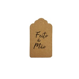 Tag Decorativa Kraft com Furo - Feito á Mão - 10 unidades - Rizzo