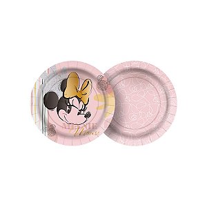 Prato de Papel Festa Minnie Fãs - 12 unidades - Regina - Rizzo
