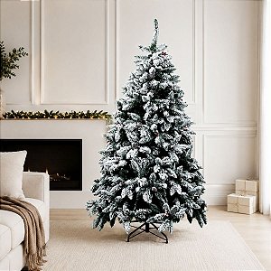 Árvore de Natal Mont Blanc Nevada Verde 1,50m - 01 unidade - Cromus Natal - Rizzo Confeitaria