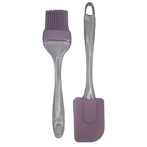 Kit Espátula e Pincel de Silicone Lilás WF0630 - Le Chef - Rizzo Confeitaria​​​​​​​