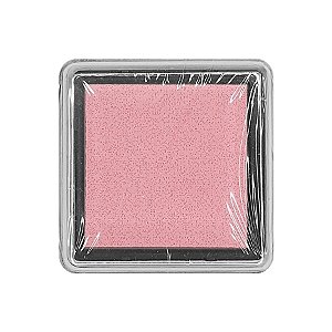 Almofada para Carimbo em Plástico e Espuma - Carimbeira Rosa 2,5x2,5cm - 01 Unidade - Rizzo