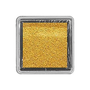 Almofada para Carimbo em Plástico e Espuma - Carimbeira Dourado 2,5x2,5cm - 01 Unidade - Rizzo
