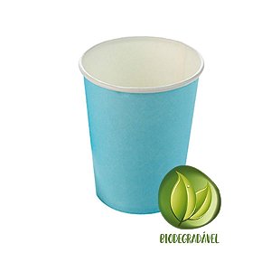 Copo Papel Liso Biodegradável 270 ml  - 10 un - Azul Claro - Silver Festas - Rizzo Confeitaria