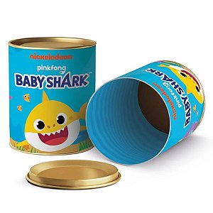 Lata para Lembrancinhas Festa Baby Shark - 11x9cm - 01 unidade - Cromus - Rizzo Confeitaria