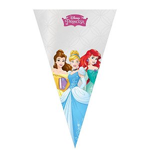 Cone Festa Princesas 18x30cm - 50 unidades - Cromus - Rizzo Embalagens