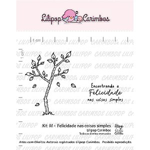 Kit de Carimbos M - Felicidade nas Coisas Simples - Cod 31000416 - 01 Unidade - Lilipop Carimbos - Rizzo