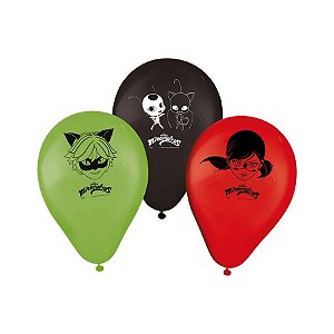 Pacote Balão de Festa Miraculous Ladybug - 25 Uni - Regina - Rizzo