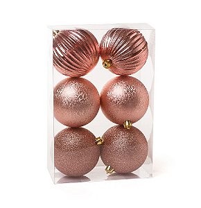 Kit Bolas Texturizado Rose Gold 8cm - 06 unidades - Cromus Natal - Rizzo Confeitaria - Loja de Confeitaria | Rizzo Confeitaria Kit Bolas Texturizado Rose Gold 8cm - 06 unidades - Cromus Natal - Rizzo Confeitaria - Loja de Confeitaria | Rizzo Confeitaria